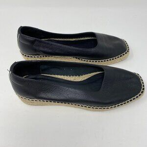 everlane espadrille leather low wedge slip on flats (worn once)